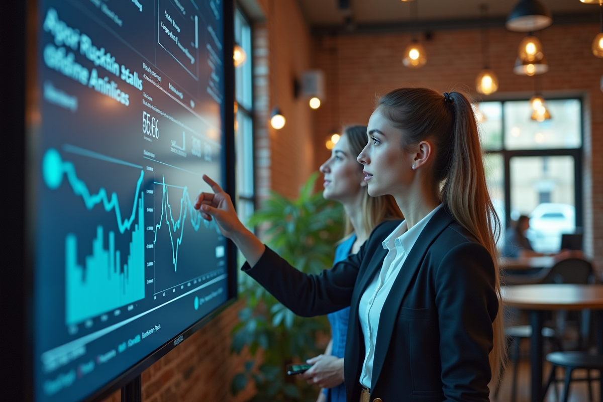 Femme en tenue décontractée discutant près d