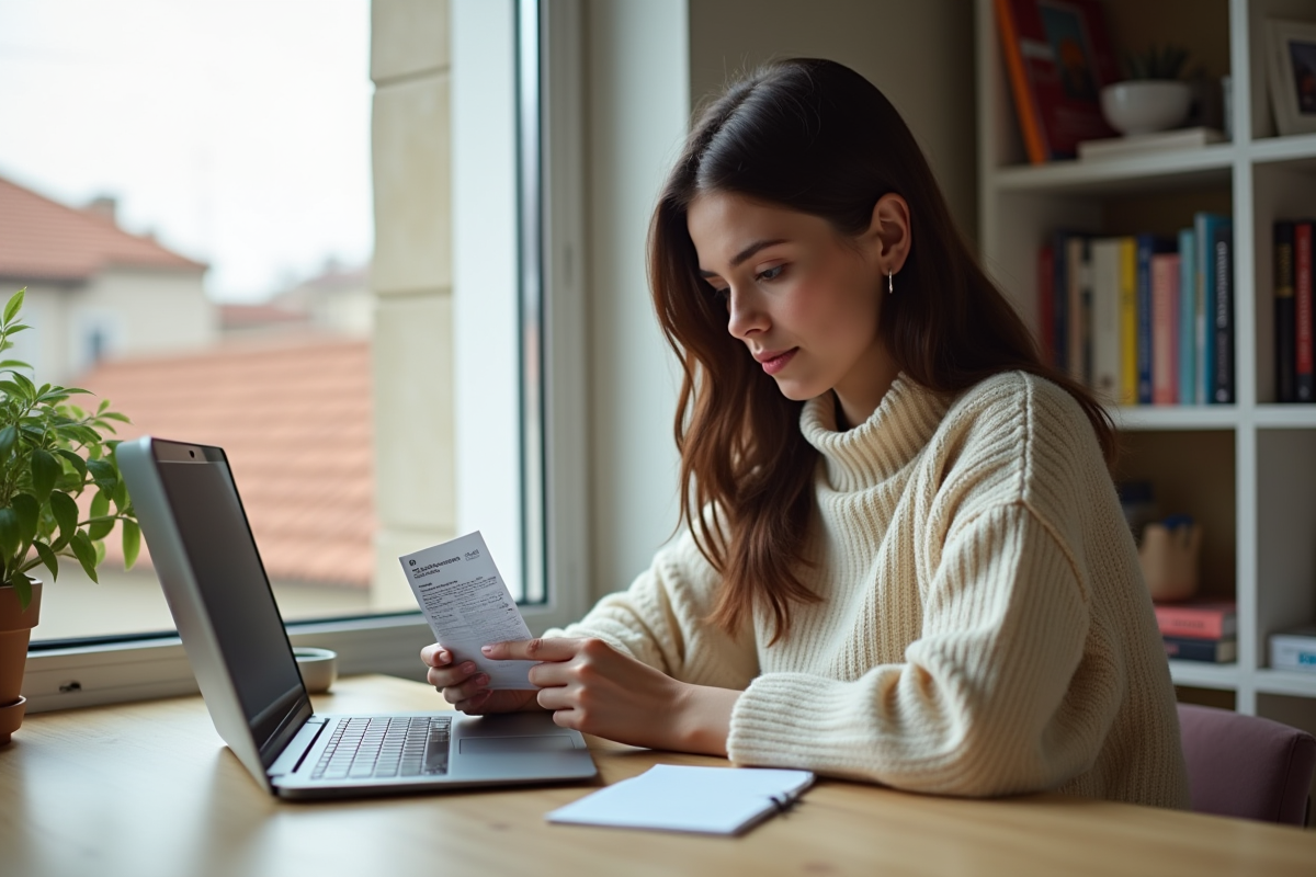 Jeune femme étudiant une cartouche d